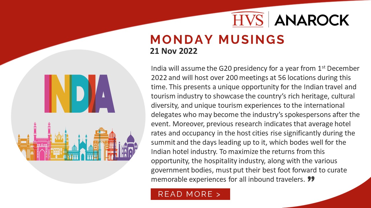 HVS Monday Musings: India’s G20 Presidency Can be a Game-changer for the Tourism Industry