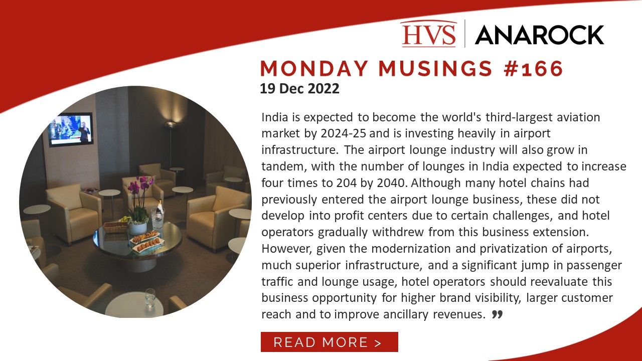 HVS Monday Musings: India’s Airport Lounges Industry is Set to Grow