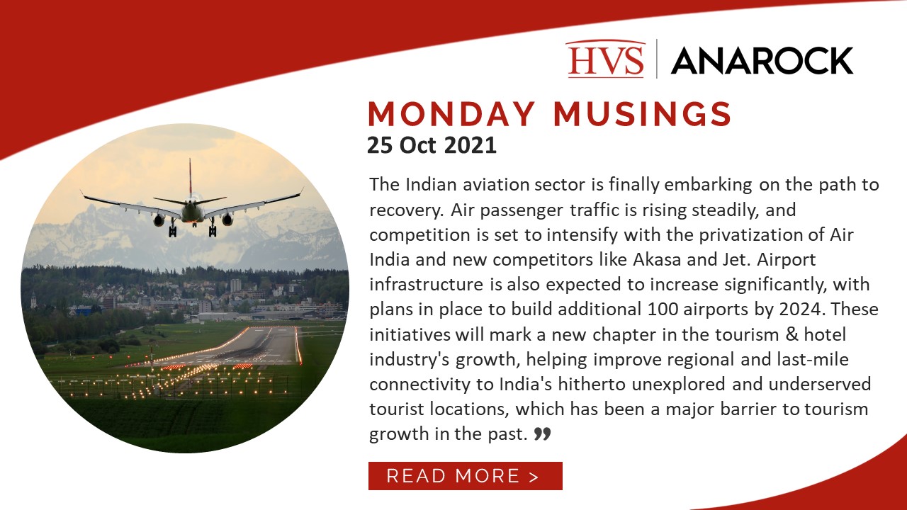 HVS Monday Musings: Growth of Indian Aviation Augurs Well for Tourism