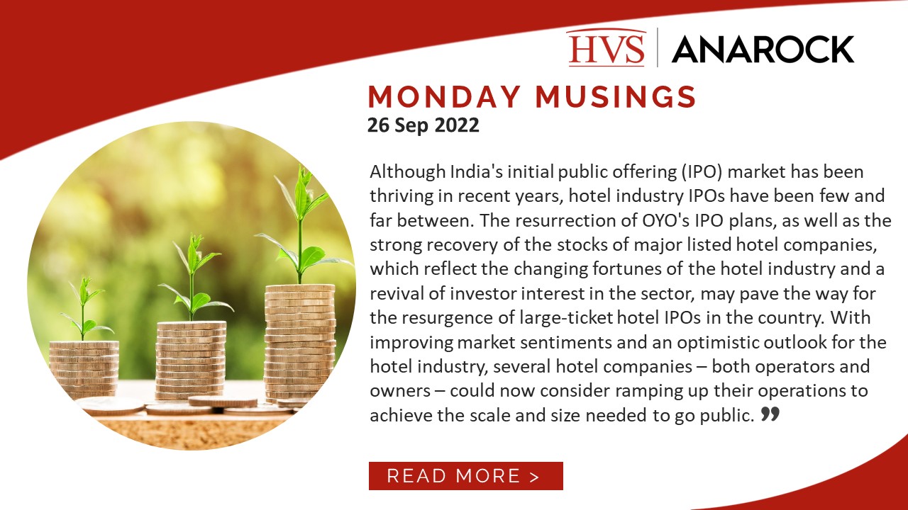 HVS Monday Musings: Indian Hotel Industry Exploring the IPO Route