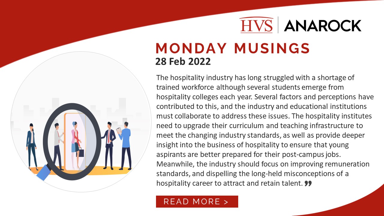 HVS Monday Musings: Indian Hospitality Sector – Skill Shortage to Hinder Recovery and Growth