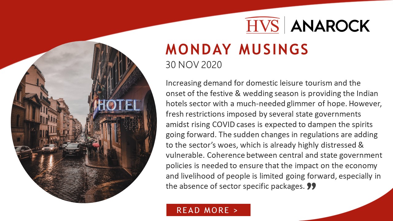 HVS Monday Musings: Reimposing Lockdowns is a Blow to the Indian Hotels Sector