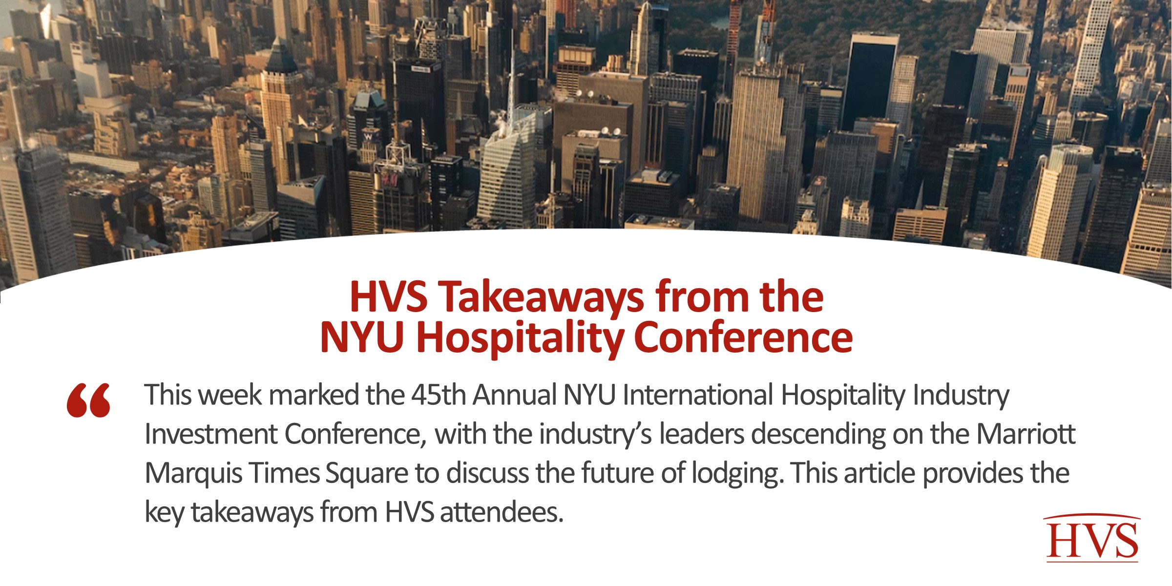 HVS Takeaways from the NYU Hospitality Conference